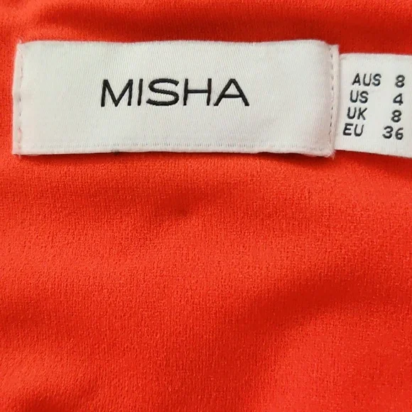 Misha Collection Mylah Bonded Crepe Mini Dress in Pink Red 4 Small - Picture 5 of 5